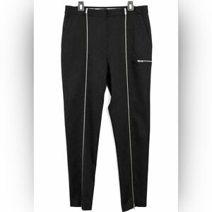 EUC Size 10 Victoria Beckham Black Wool Zip Detail Pants